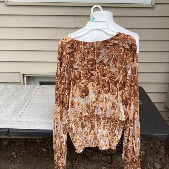 TROPICAL Y2K BOHO INDIE Tiny Valentina Long-Sleeve Top xl - Picture 4 of 7